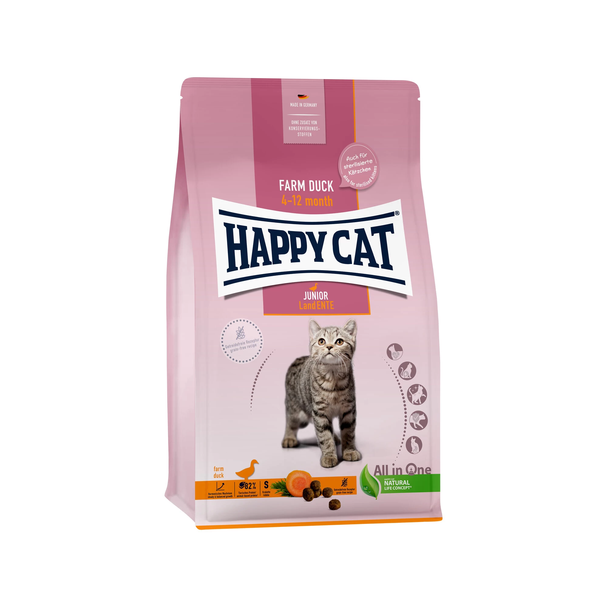 Happy Cat Junior Kattenvoer - Eend 6 Happy Cat Junior Kattenvoer - Eend - Afbeelding 4